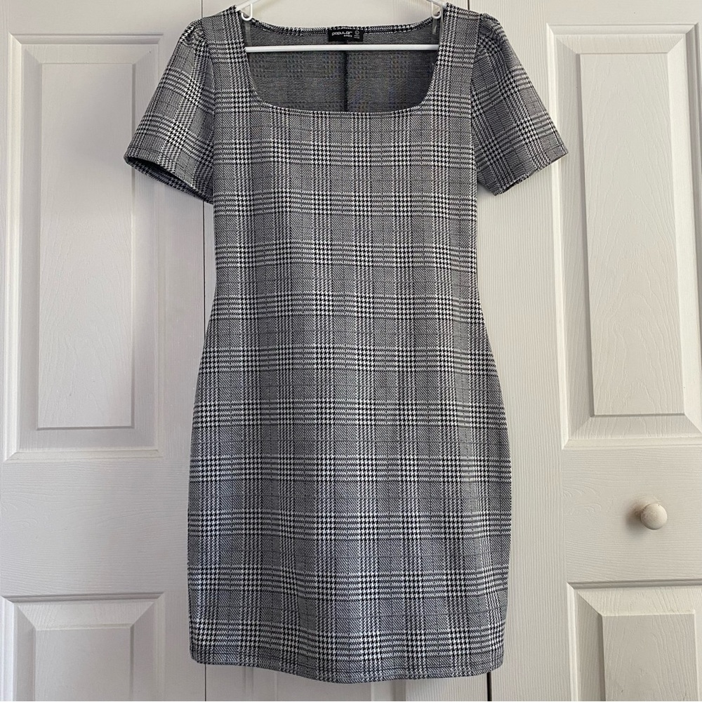 Popular Basics Black & White Houndstooth Dress (NWT)